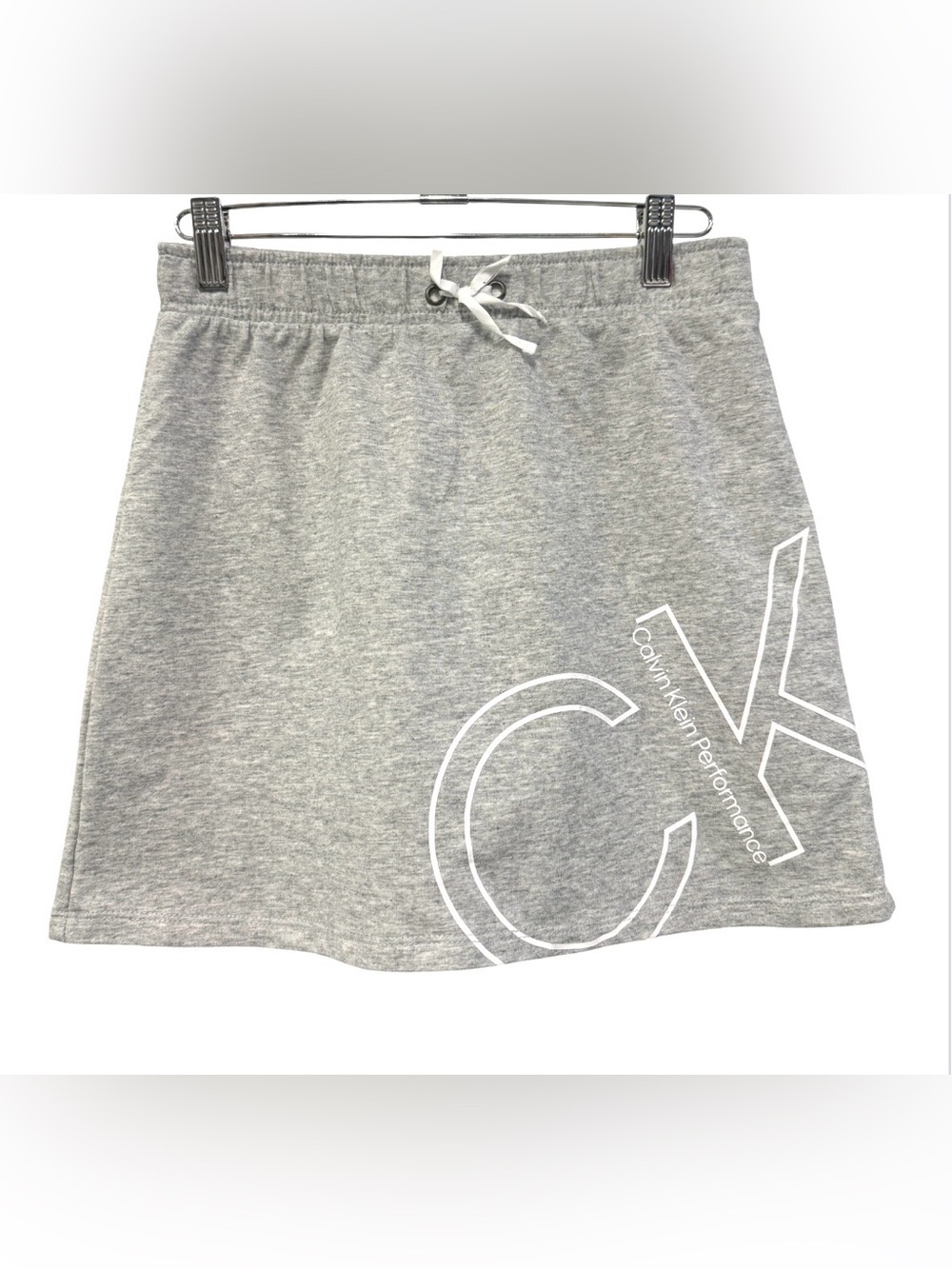 Calvin Klein Performance Heather Gray A-Line Drawstring Skort  Size Lg 12-14
